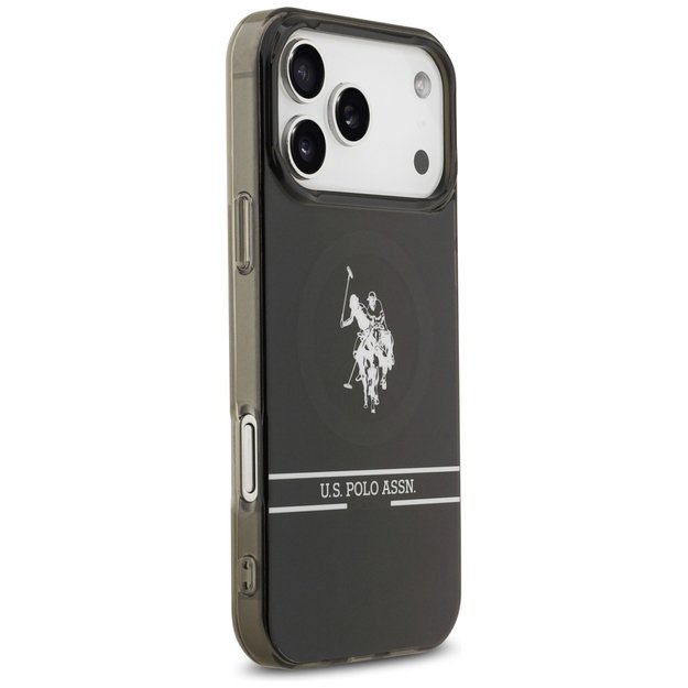 US Polo DH and Bottom Stripe Logo MagSafe Case for iPhone 17 Pro Max - Black 3