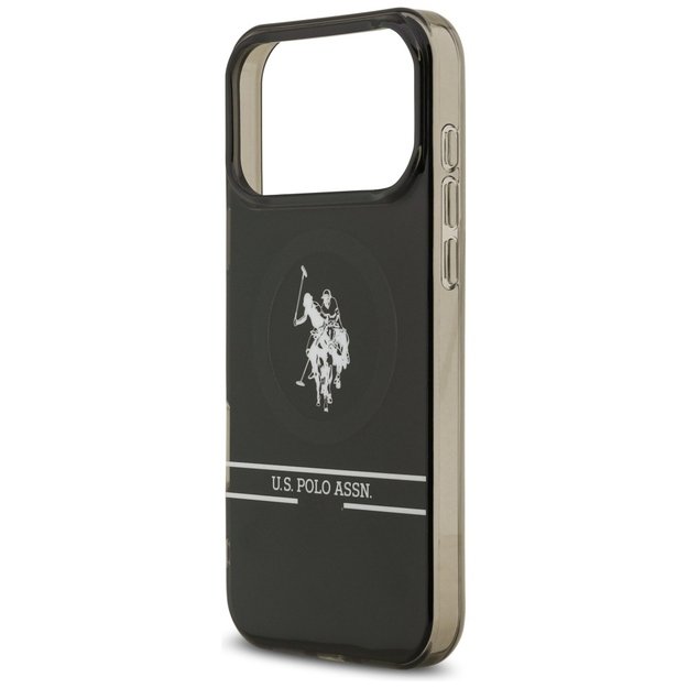 US Polo DH and Bottom Stripe Logo MagSafe Case for iPhone 17 Pro Max - Black 5
