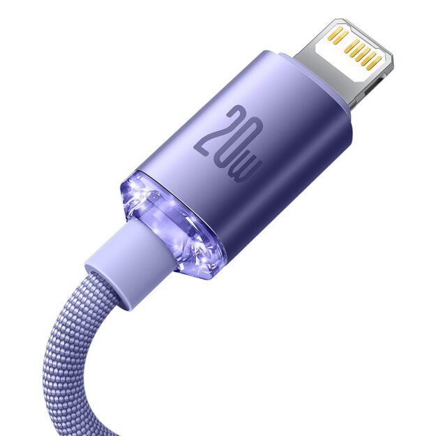 Baseus CAJY000205 Lightning - USB-C PD cable 20W 480Mb/s 1.2m - purple 6