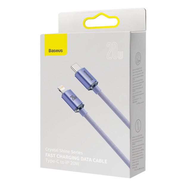 Baseus CAJY000205 Lightning - USB-C PD cable 20W 480Mb/s 1.2m - purple 4