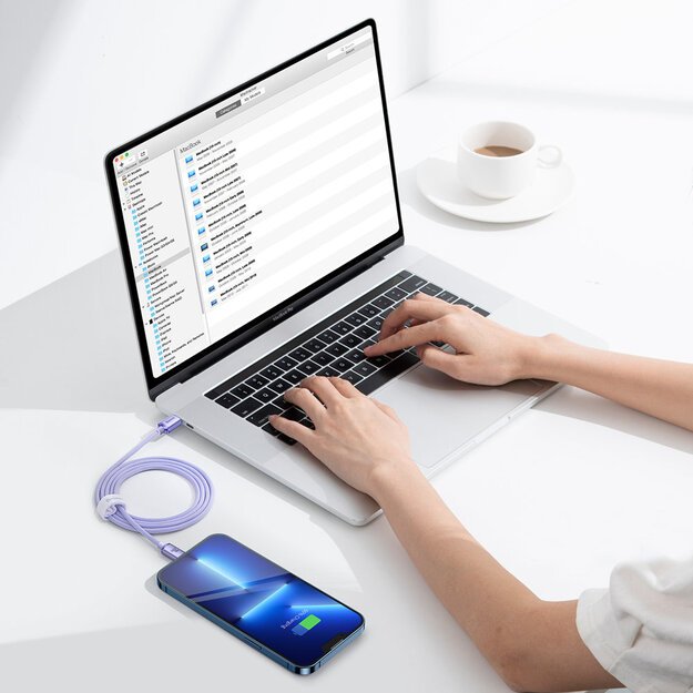 Baseus CAJY000205 Lightning - USB-C PD cable 20W 480Mb/s 1.2m - purple 8