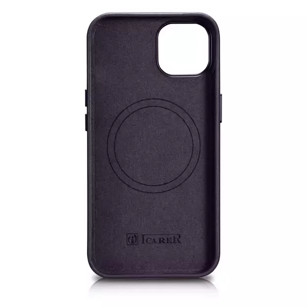 iCarer Case Leather Cover Case for iPhone 14 Plus Dark Purple (MagSafe Compatible) 23
