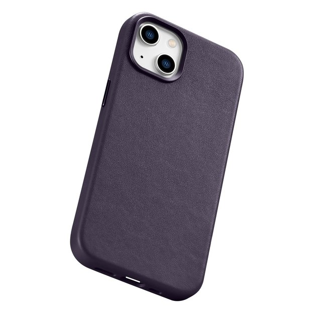 iCarer Case Leather Cover Case for iPhone 14 Plus Dark Purple (MagSafe Compatible) 2