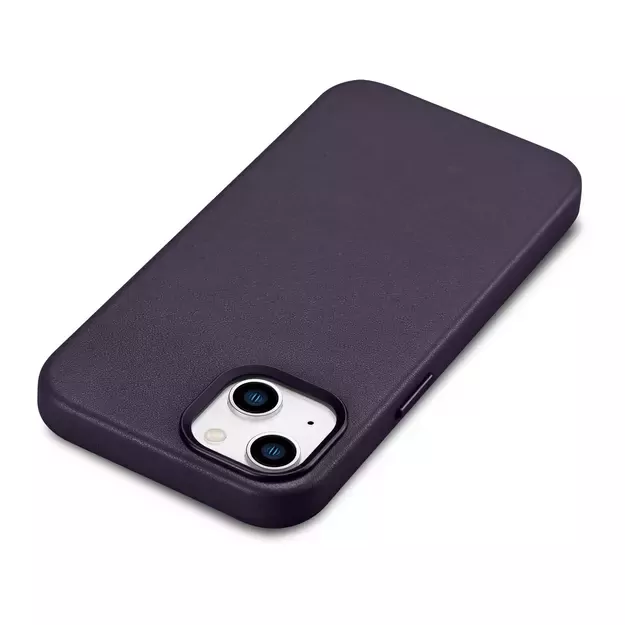 iCarer Case Leather Cover Case for iPhone 14 Plus Dark Purple (MagSafe Compatible) 31