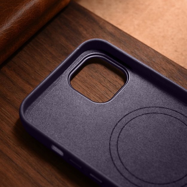 iCarer Case Leather Cover Case for iPhone 14 Plus Dark Purple (MagSafe Compatible) 9