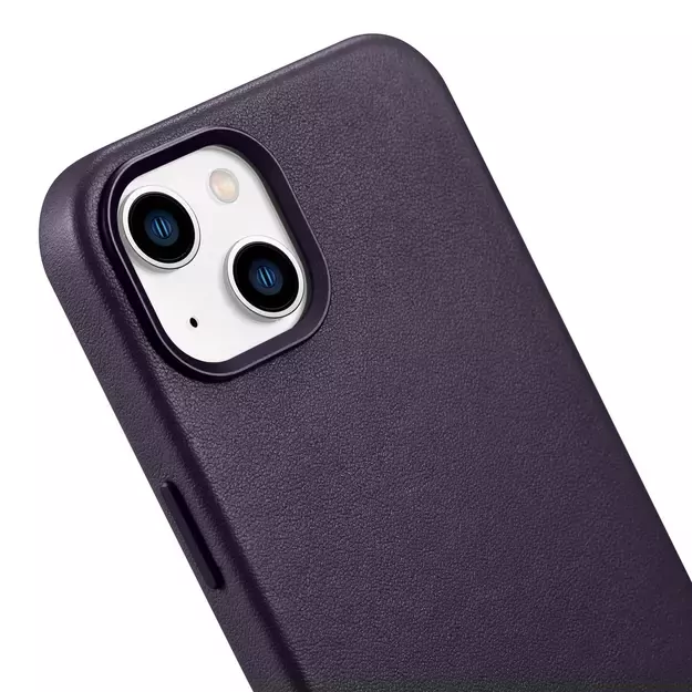 iCarer Case Leather Cover Case for iPhone 14 Plus Dark Purple (MagSafe Compatible) 28