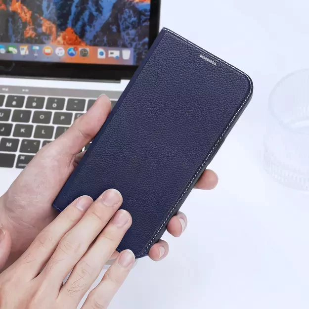 Dux Ducis Skin X2 case for iPhone 14 Pro Max case with magnetic flap blue 21