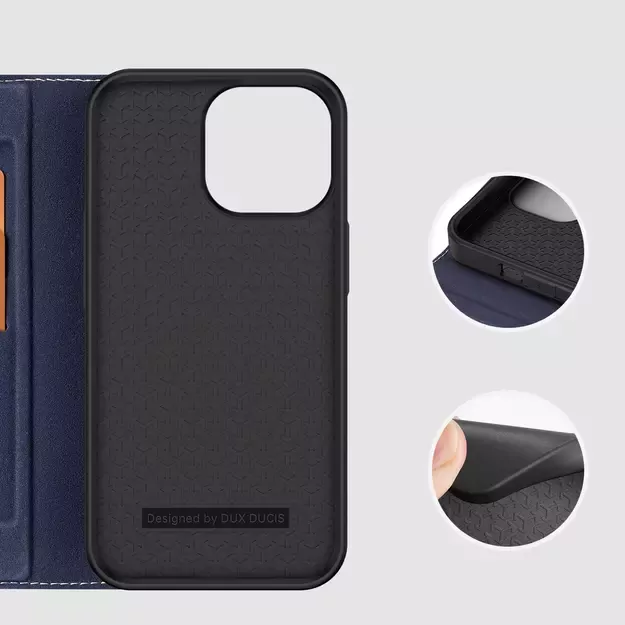 Dux Ducis Skin X2 case for iPhone 14 Pro Max case with magnetic flap blue 23