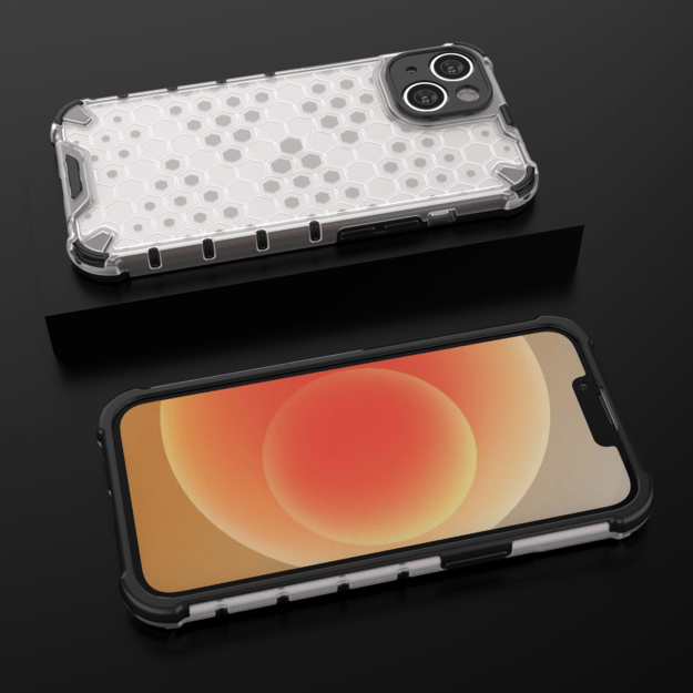Honeycomb case for iPhone 14 Plus armored hybrid cover transparent 22