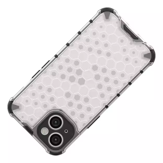 Honeycomb case for iPhone 14 Plus armored hybrid cover transparent 4