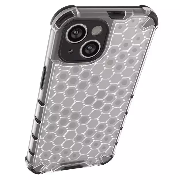 Honeycomb case for iPhone 14 Plus armored hybrid cover transparent 12