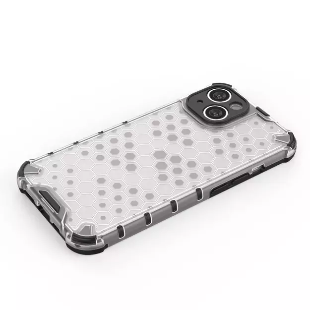 Honeycomb case for iPhone 14 Plus armored hybrid cover transparent 10