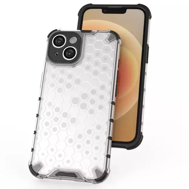 Honeycomb case for iPhone 14 Plus armored hybrid cover transparent 5