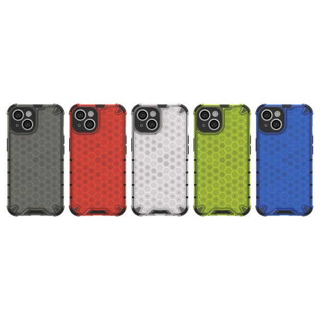Honeycomb case for iPhone 14 Plus armored hybrid cover transparent 20