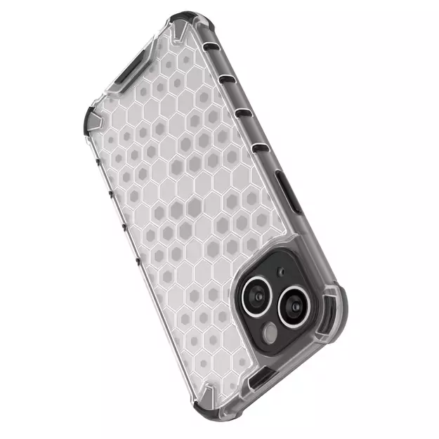 Honeycomb case for iPhone 14 Plus armored hybrid cover transparent 13