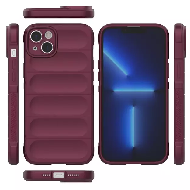 Magic Shield Case case for iPhone 14 Plus elastic armored case in burgundy 9