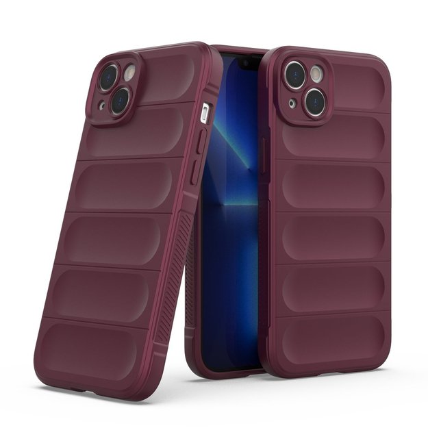 Magic Shield Case case for iPhone 14 Plus elastic armored case in burgundy 35