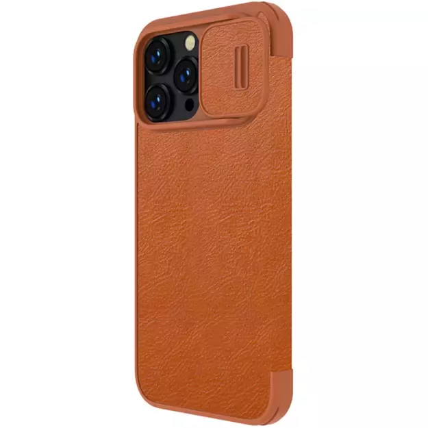 Nillkin Qin Leather Pro Case iPhone 14 Pro Max Camera Cover Holster Cover Flip Case Brown 3