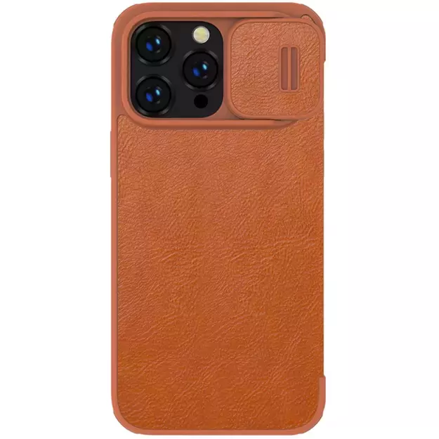 Nillkin Qin Leather Pro Case iPhone 14 Pro Max Camera Cover Holster Cover Flip Case Brown 2