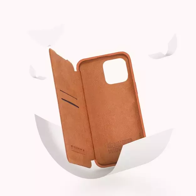 Nillkin Qin Leather Pro Case iPhone 14 Pro Max Camera Cover Holster Cover Flip Case Brown 17