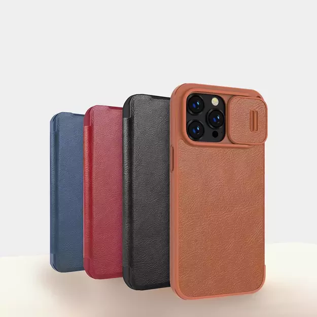 Nillkin Qin Leather Pro Case iPhone 14 Pro Max Camera Cover Holster Cover Flip Case Brown 11