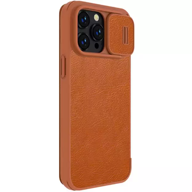 Nillkin Qin Leather Pro Case iPhone 14 Pro Max Camera Cover Holster Cover Flip Case Brown 7