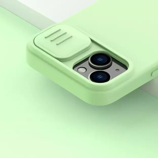 Nillkin CamShield Magnetic Silicone Case iPhone 14 Plus Magnetic MagSafe Cover with Camera Protector Green 25