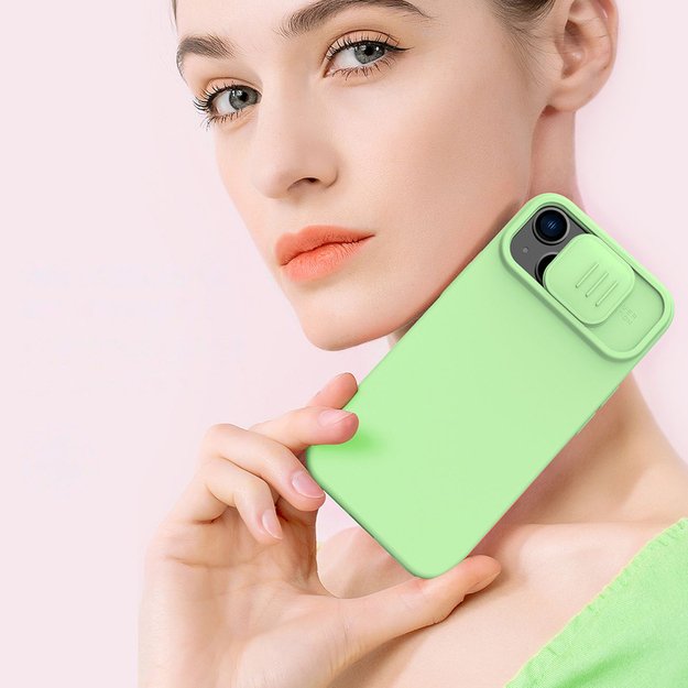 Nillkin CamShield Magnetic Silicone Case iPhone 14 Plus Magnetic MagSafe Cover with Camera Protector Green 6