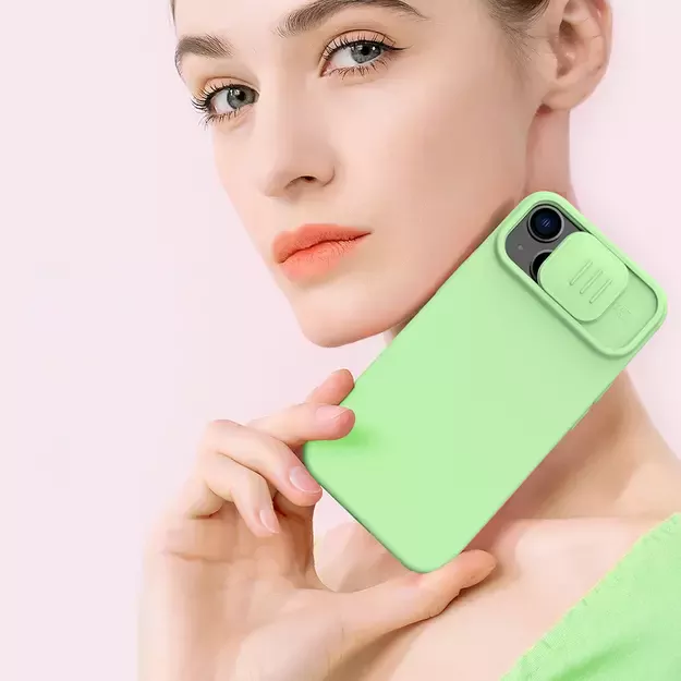 Nillkin CamShield Magnetic Silicone Case iPhone 14 Plus Magnetic MagSafe Cover with Camera Protector Green 31