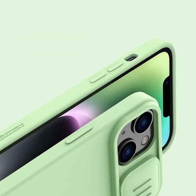 Nillkin CamShield Magnetic Silicone Case iPhone 14 Plus Magnetic MagSafe Cover with Camera Protector Green 7