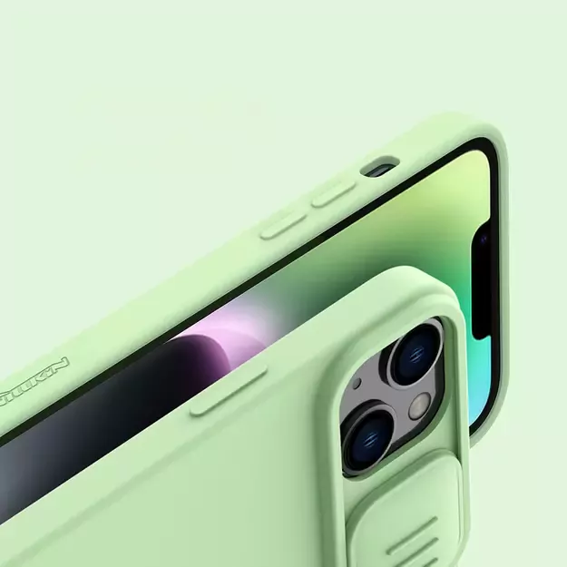 Nillkin CamShield Magnetic Silicone Case iPhone 14 Plus Magnetic MagSafe Cover with Camera Protector Green 32