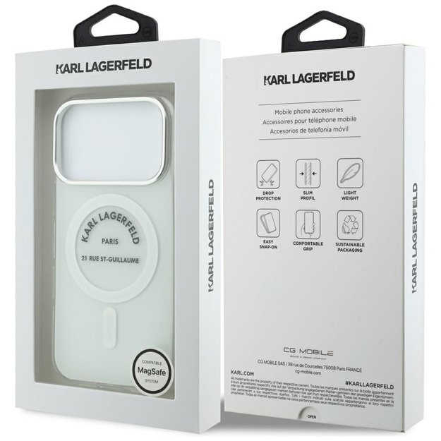 Karl Lagerfeld IML Karl RSG Logo MagSafe Case for iPhone 17 Pro - Transparent 7