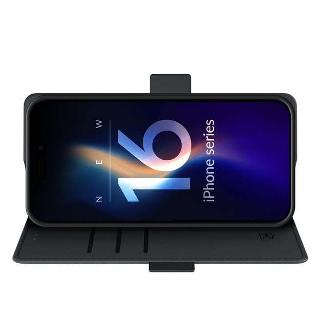 3mk Wallet Case for iPhone 16 - Black 2