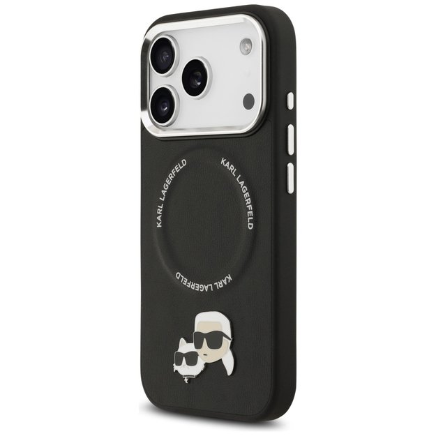 Karl Lagerfeld Karl &amp  Choupette Pins MagSafe Case for iPhone 17 Pro - Black 1