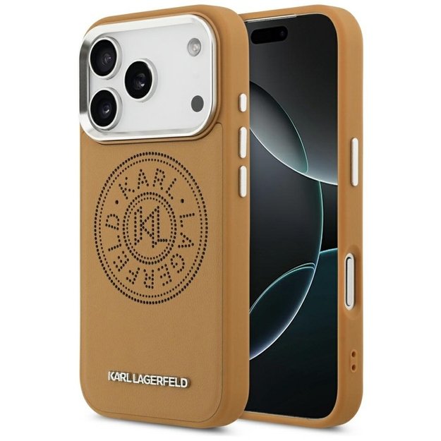 Karl Lagerfeld Point &amp  Metal Logo MagSafe Case for iPhone 17 Pro Max - Brown
