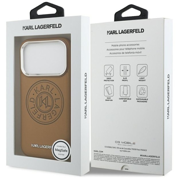 Karl Lagerfeld Point &amp  Metal Logo MagSafe Case for iPhone 17 Pro Max - Brown 7