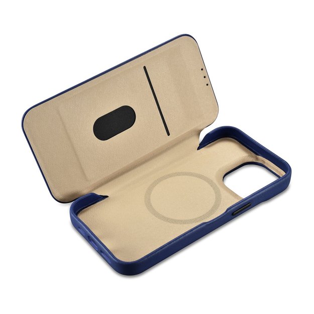 iCarer CE Premium Leather Folio Case iPhone 14 Pro Magnetic Flip Leather Folio Case MagSafe Blue (WMI14220714-BU) 15