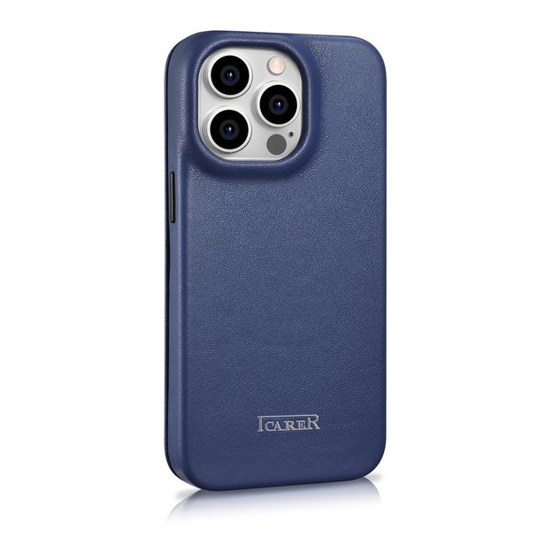 iCarer CE Premium Leather Folio Case iPhone 14 Pro Magnetic Flip Leather Folio Case MagSafe Blue (WMI14220714-BU) 3