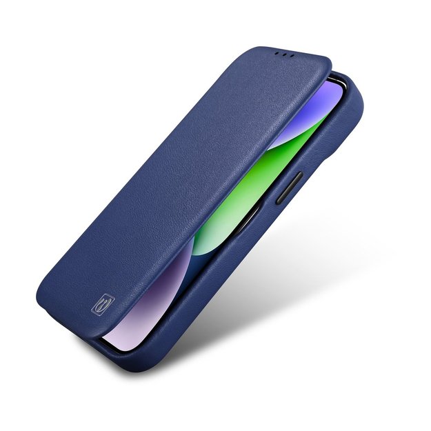 iCarer CE Premium Leather Folio Case iPhone 14 Pro Magnetic Flip Leather Folio Case MagSafe Blue (WMI14220714-BU) 8