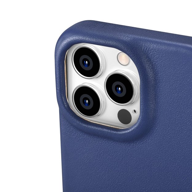 iCarer CE Premium Leather Folio Case iPhone 14 Pro Magnetic Flip Leather Folio Case MagSafe Blue (WMI14220714-BU) 12