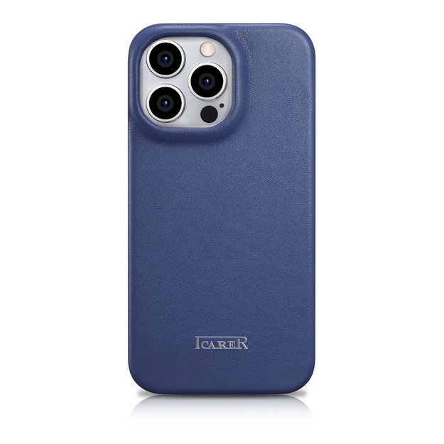 iCarer CE Premium Leather Folio Case iPhone 14 Pro Magnetic Flip Leather Folio Case MagSafe Blue (WMI14220714-BU) 2
