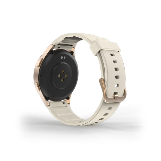 Hama 8900 GPS AMOLED Smartwatch 1.32  with Beige Silicone Strap - Gold 9