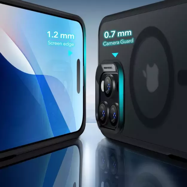 ESR Classic Hybrid Halolock MagSafe Case Set + Tempered Glass for iPhone 16 Pro Max - Semi-Transparent with Black Frame 7