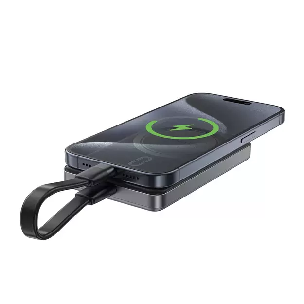 Powerbank Acefast M12-10000 PD20W ultra-slim, MagSafe compatible - black 3