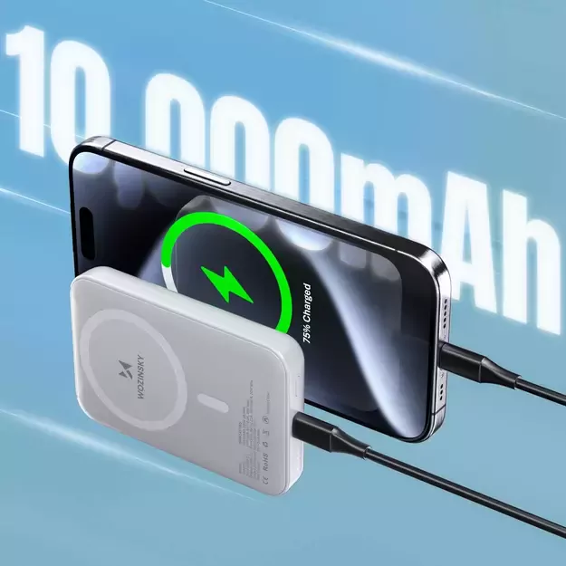 Wozinsky WRW349YWS 10,000 mAh Magnetic Power Bank - White 9