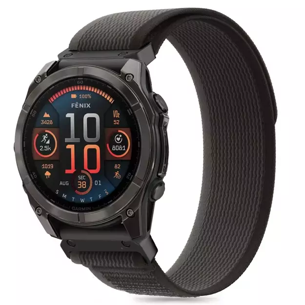 Tech-Protect Nylon Strap for Garmin Fenix 5X / 5X PLUS / 6X / 6X Pro / 7X / 8 (51MM) - Black 3