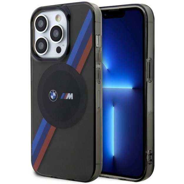 Case BMW BMHMP14XHDTK iPhone 14 Pro Max 6.7&quot  grey/grey hardcase Tricolor Stripes MagSafe