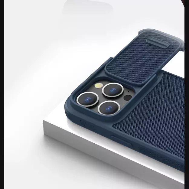 Nillkin Textured S Case for iPhone 14 Pro, armored cover with camera cover, blue 27