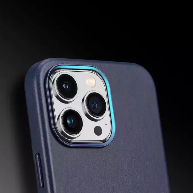 Dux Ducis Naples case for iPhone 14 Pro magnetic leather case MagSafe blue 13