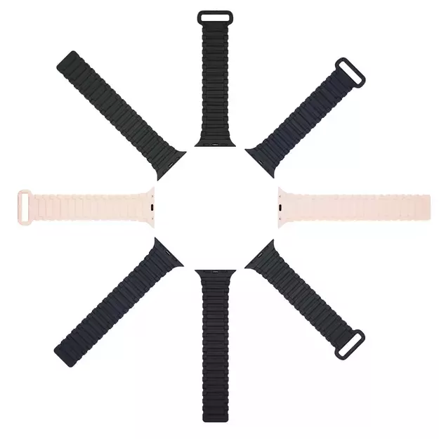 Dux Ducis Strap (Armor Version) Apple Watch Ultra, SE, 9, 8, 7, 6, 5, 4, 3, 2, 1 (49, 45, 44, 42 mm) Silicone Magnetic Band Bracelet Pink Purple 5